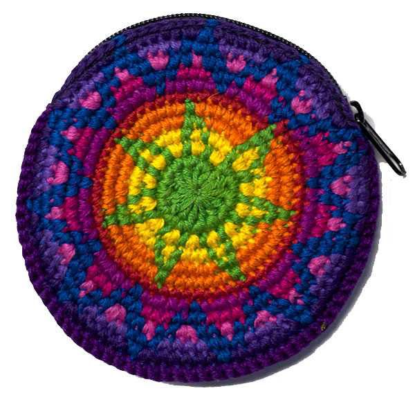 Picture of round zip crocheted coin purse