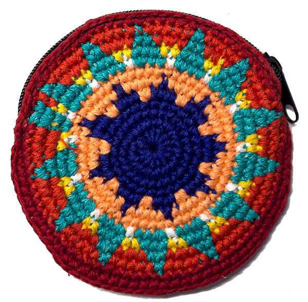 Picture of round zip crocheted coin purse