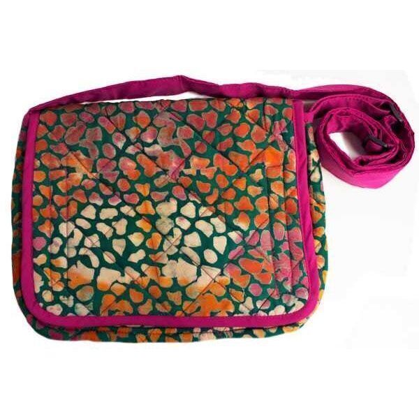 Picture of quilted batik messenger bag