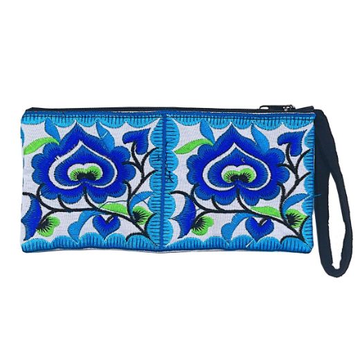 Picture of embroidered floral pouch