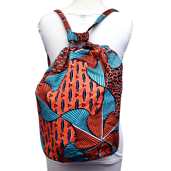 Picture of african print drawstring backpack