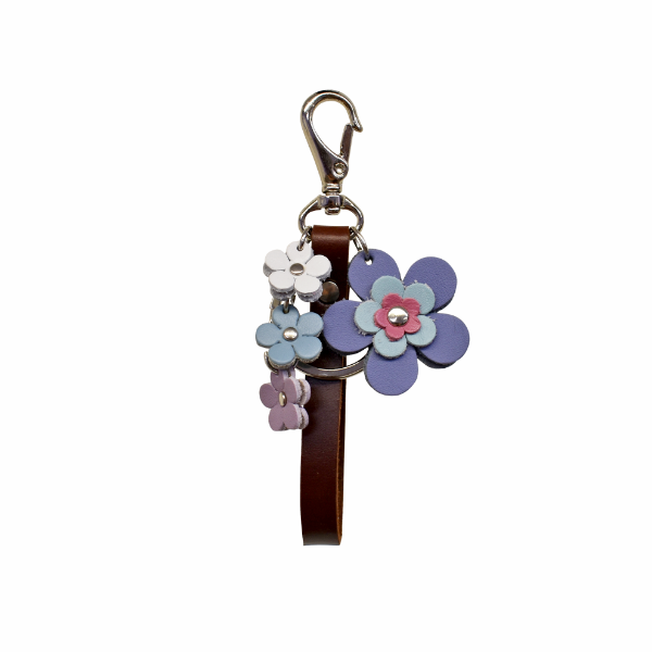 Picture of leather flowers keychain