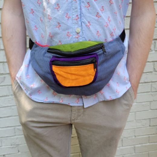 Picture of colorblock kangaroo belt bag