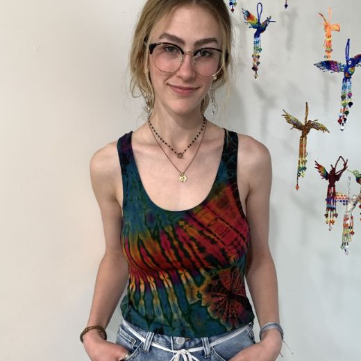 Picture of braided crop top - tie dye
