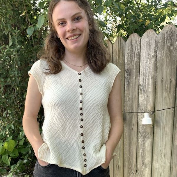 Picture of gauzy coco button top