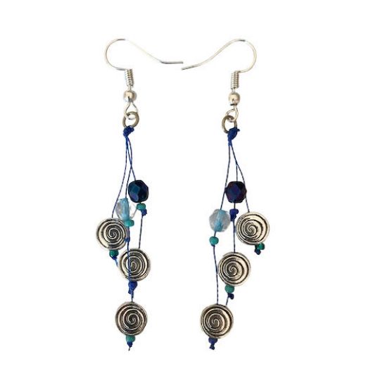 Picture of spiral trio beaded earrings