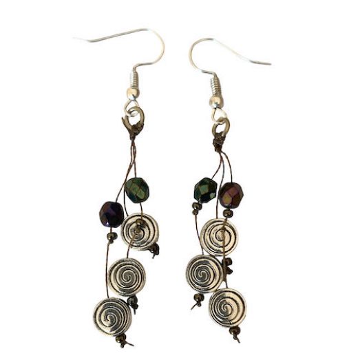 Picture of spiral trio beaded earrings