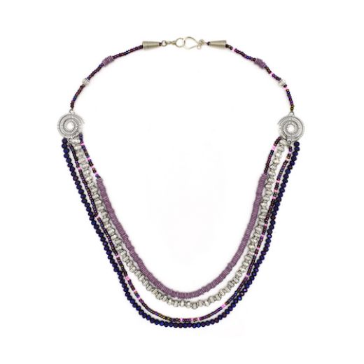 Picture of double spiral beaded necklace
