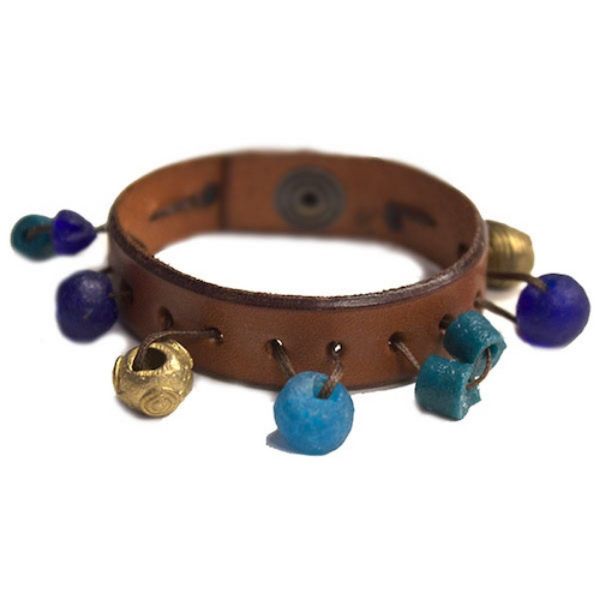 Picture of charmer glass bead leather bracelet