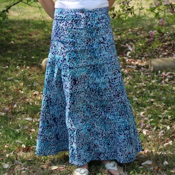 Picture of batik panel skirt - long