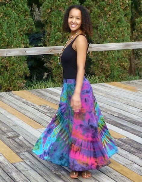 Picture of tie dye long panel skirt