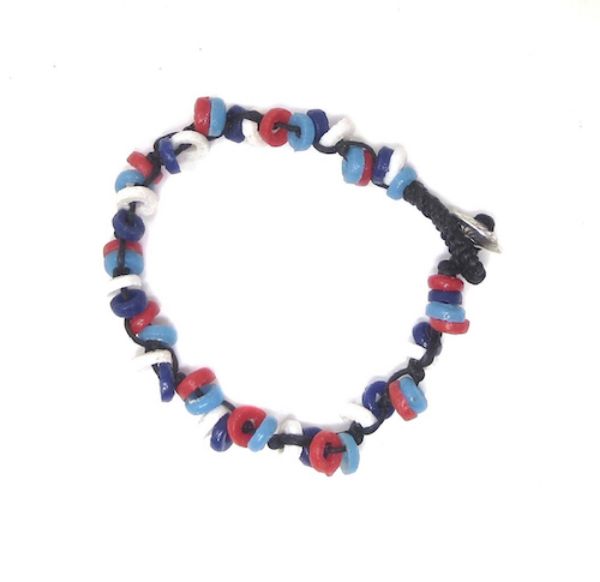 Picture of glass trio disk bracelet