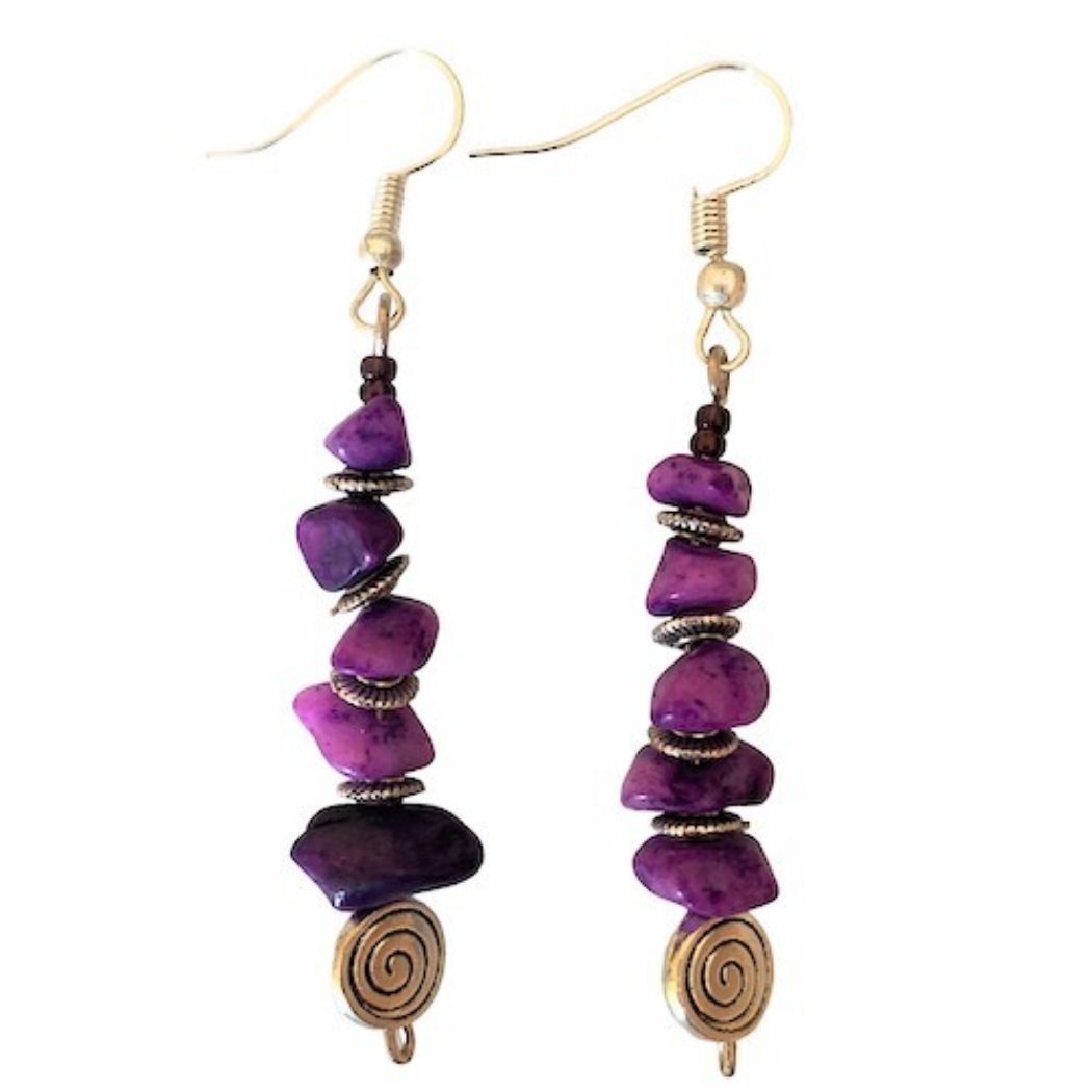 Picture of spiral gemstone earrings