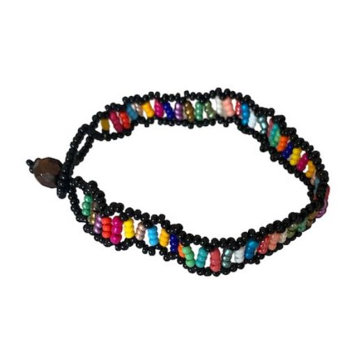 Picture of rainbow ladder beaded bracelet