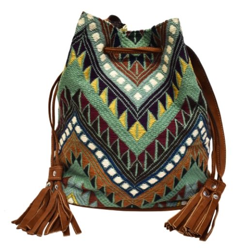 Picture of volcano leather tassel bag