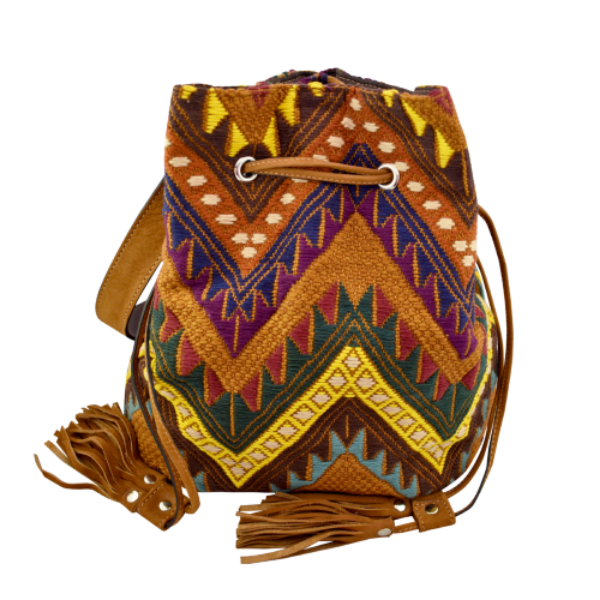 Picture of volcano leather tassel bag