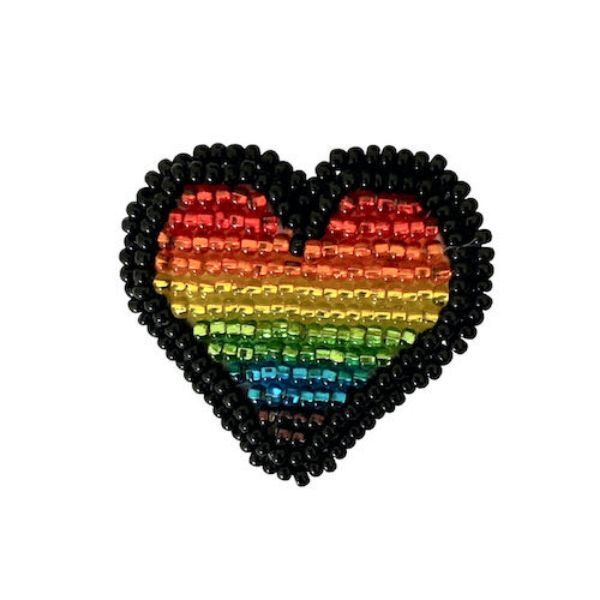 Picture of beaded heart pin