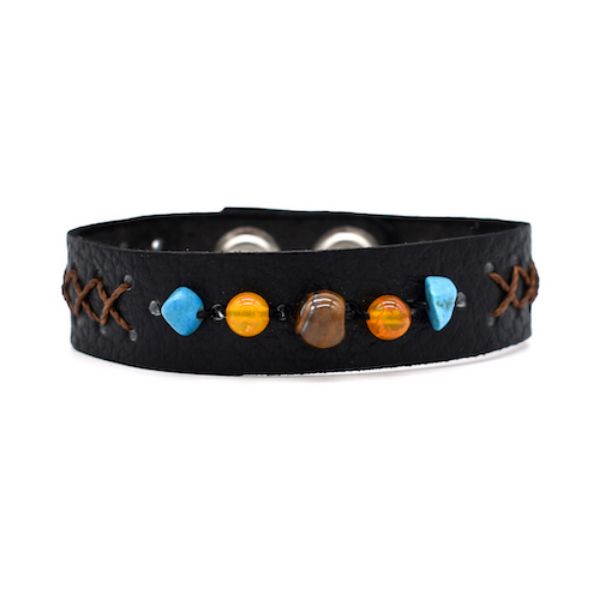 Picture of leather stone bracelet