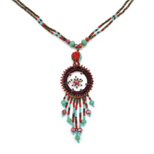 Picture of beaded dream catcher necklace
