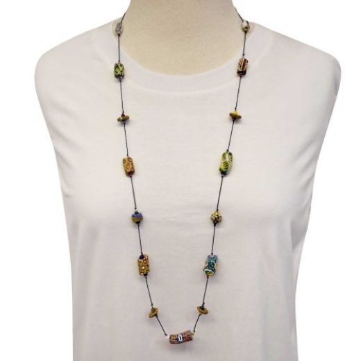 Picture of multimedia beaded necklace
