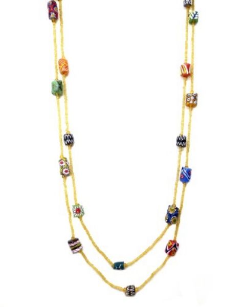 Picture of mali double glass bead necklace