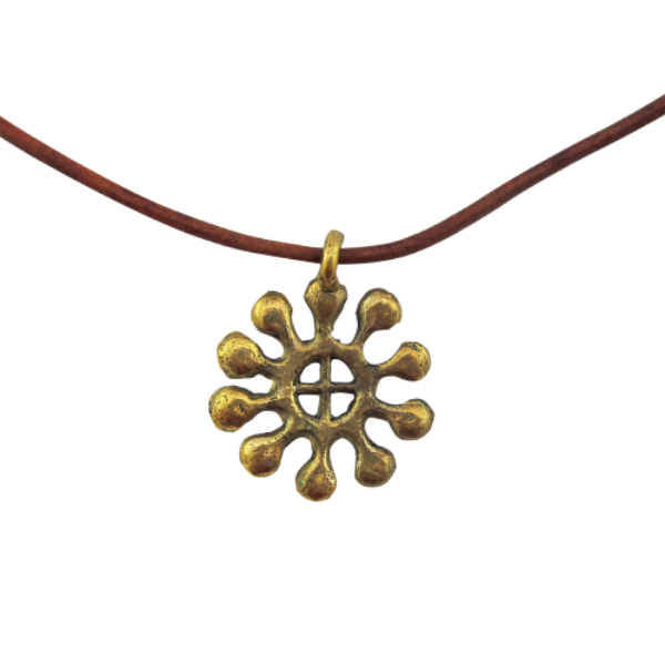 Picture of adinkra leather cord necklace