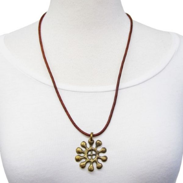 Picture of adinkra leather cord necklace