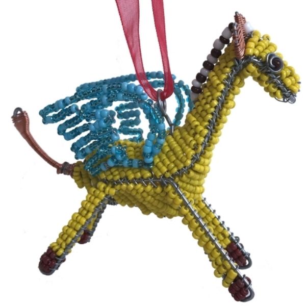 Picture of flying animal beaded wire ornament