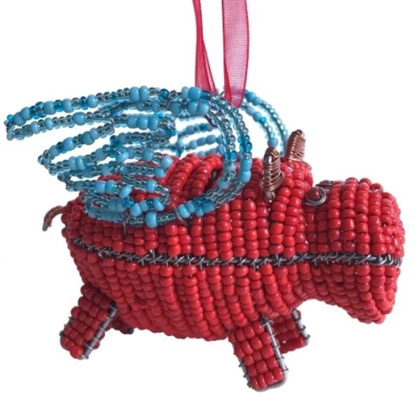 Picture of flying animal beaded wire ornament