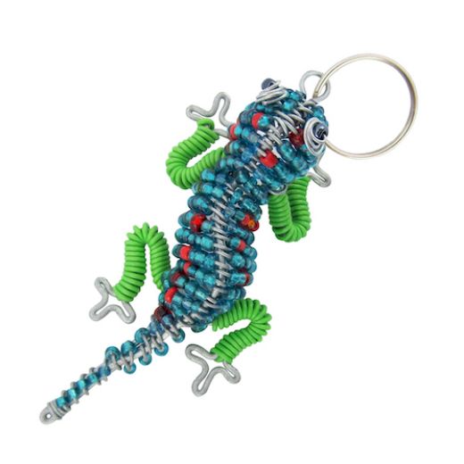 Picture of beaded gecko keyring