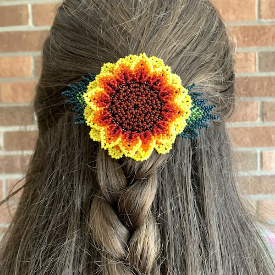 Picture of beaded floral hair clip