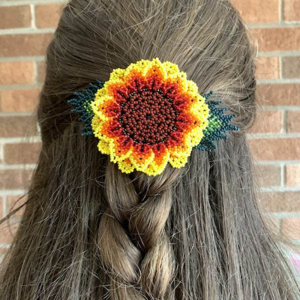 Picture of beaded floral hair clip