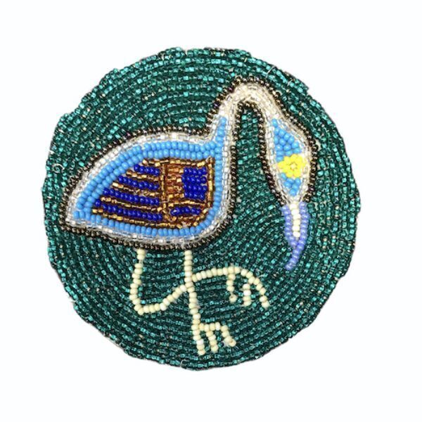 Picture of beaded heron coin purse