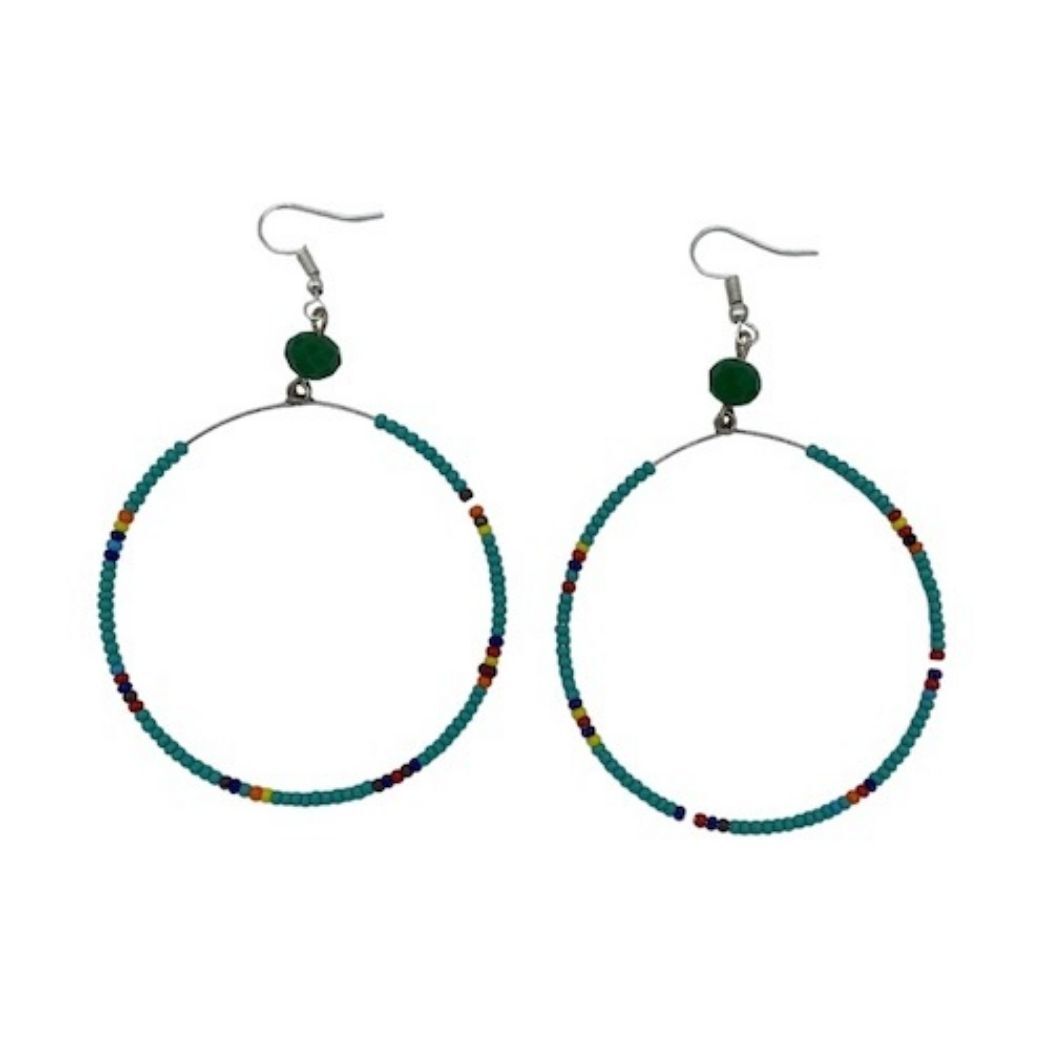 Picture of beaded hoop earrings