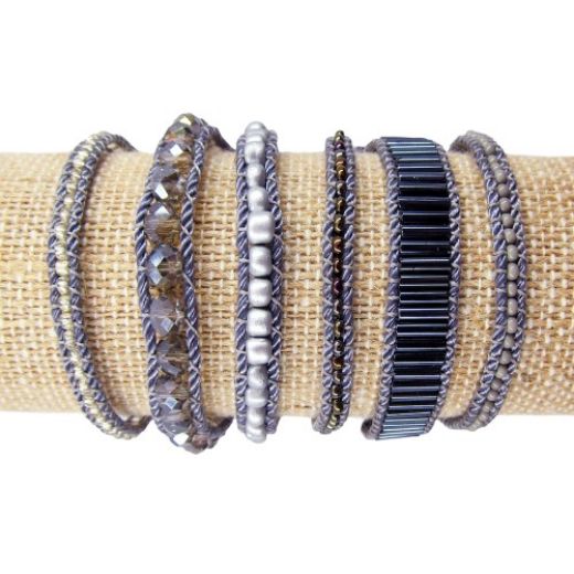 Picture of tubes and crystals wrap bracelet