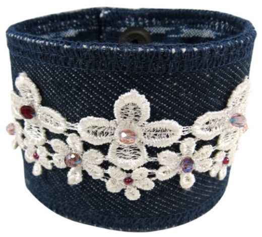 Picture of lacy denim cuff bracelet