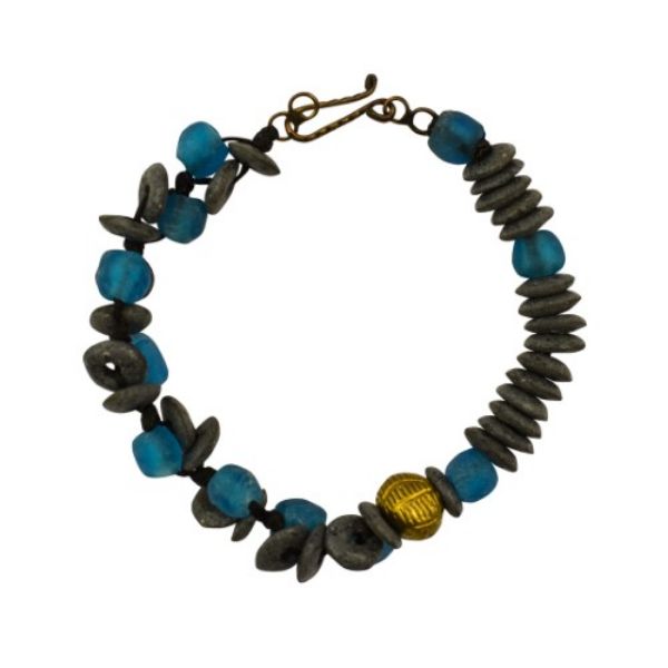 Picture of half-half glass bead bracelet