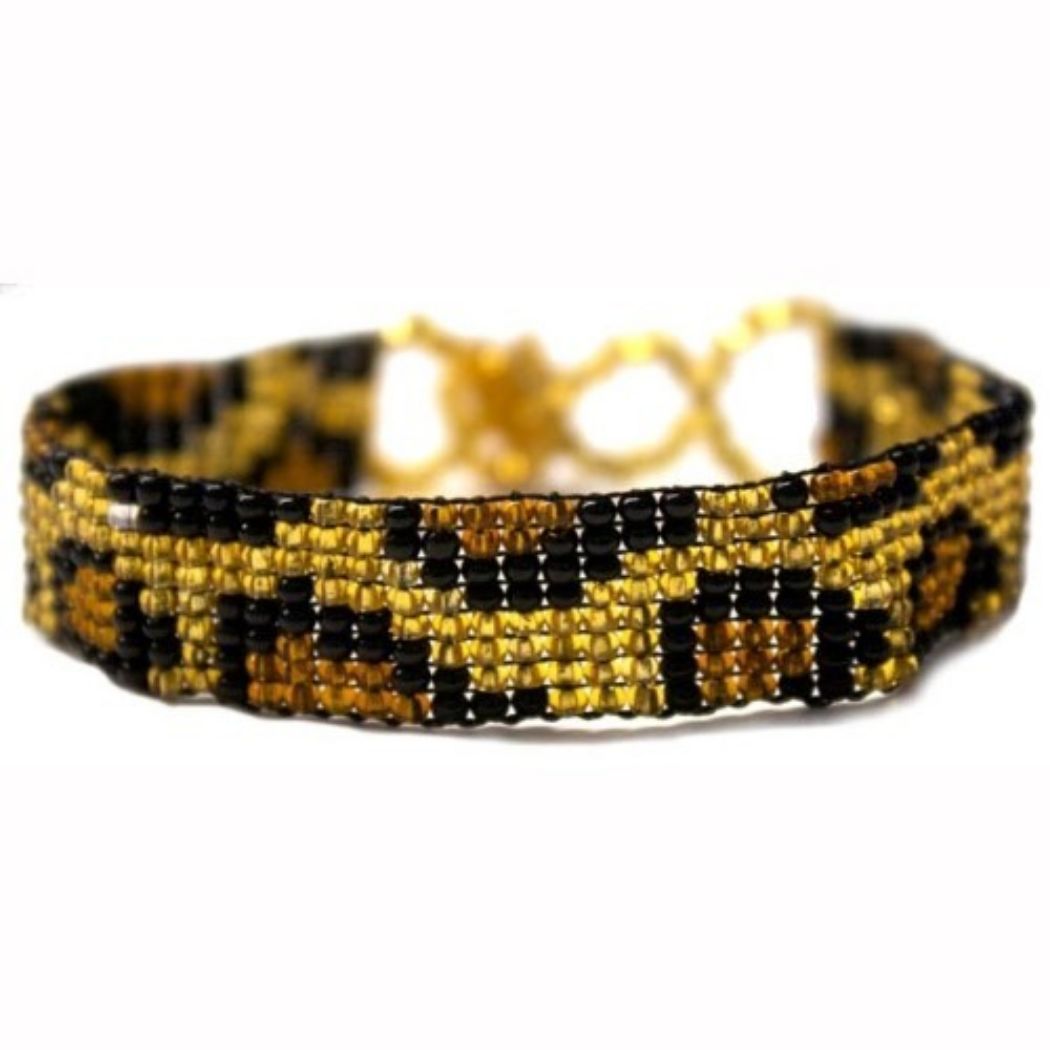 Picture of animal print beaded bracelet - half inch