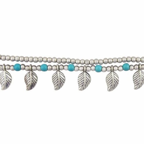 Picture of leaf charm bell anklet