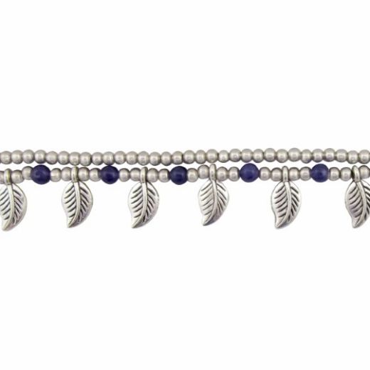 Picture of leaf charm beaded anklet