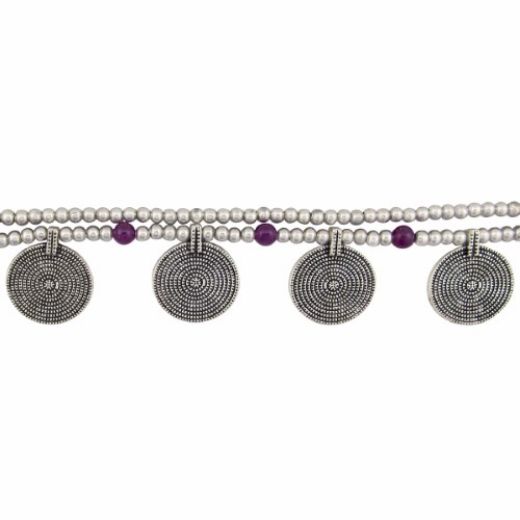 Picture of spiral disk beaded anklet