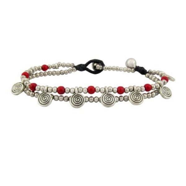 Picture of spiral charm bell anklet