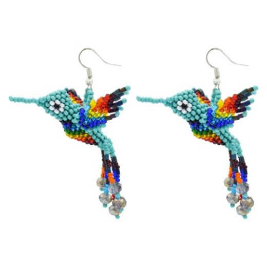 Picture of hummingbird beaded earrings