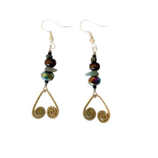 Picture of beaded spiral earrings