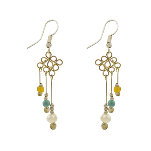 Picture of three drop beaded earrings