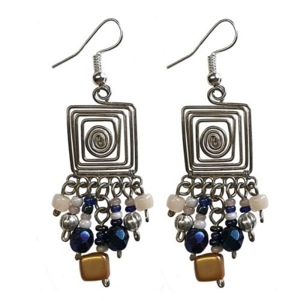 Picture of square wire helix earrings