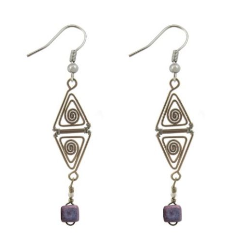 Picture of double triangle beaded earrings