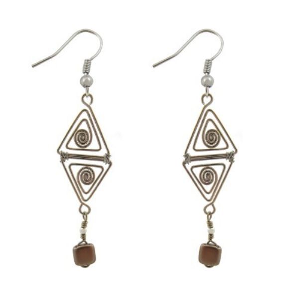 Picture of double triangle wire earrings