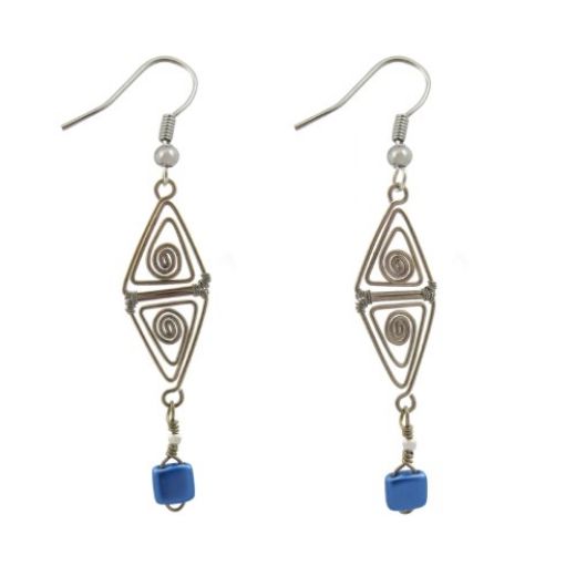 Picture of double triangle beaded earrings