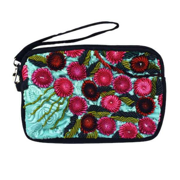 Picture of embroidered rococo wristlet